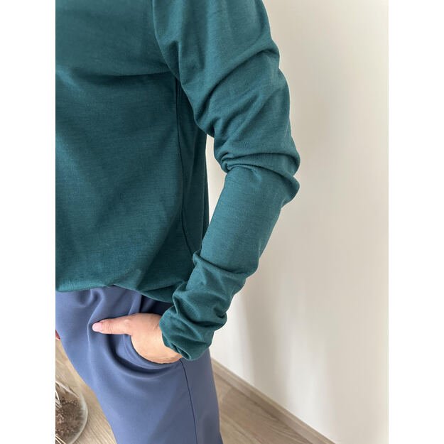 Smaragdo spalvos merino palaidinė 2