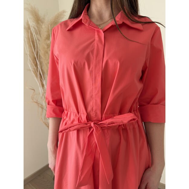 Koralo spalvos suknelė 4