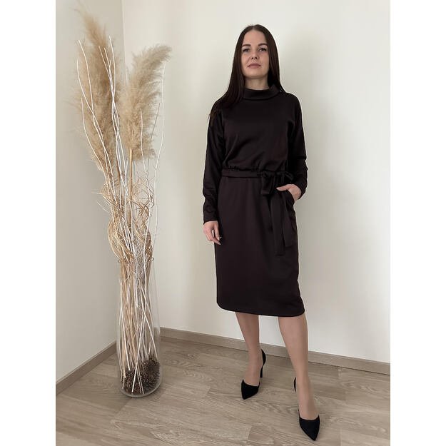 Šokolado spalvos elegantiška suknelė