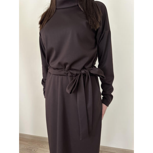 Šokolado spalvos elegantiška suknelė 3