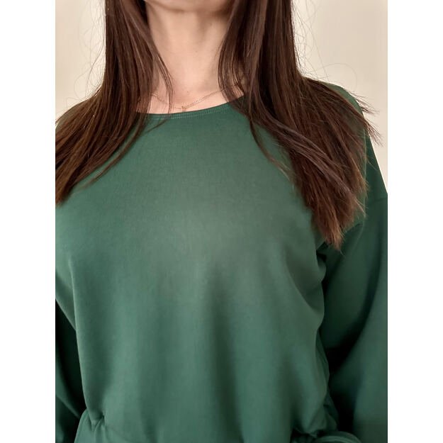 Žalios spalvos elegantiška suknelė 5