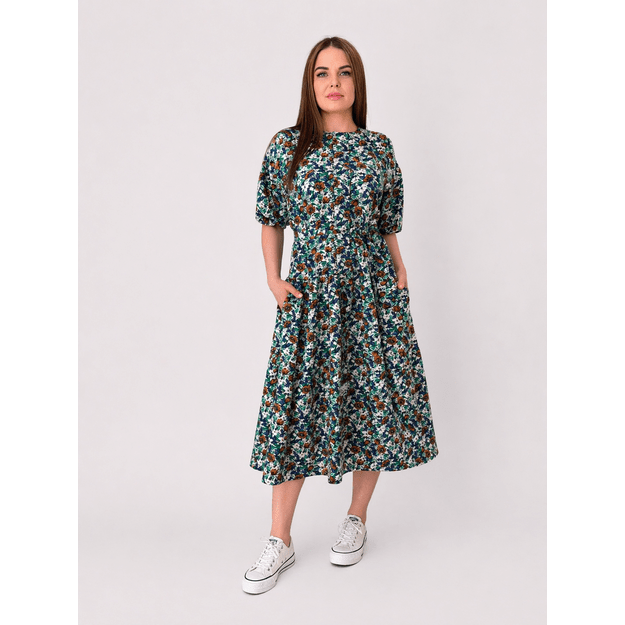 Gėlėta midi suknelė 2