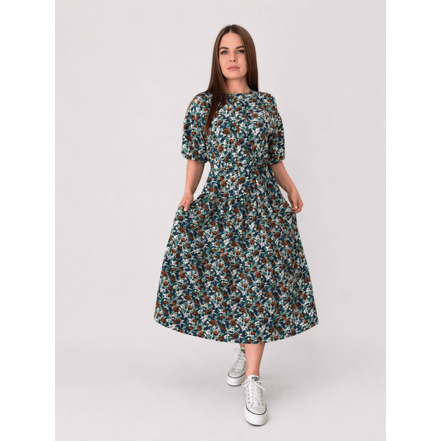 Gėlėta midi suknelė 3