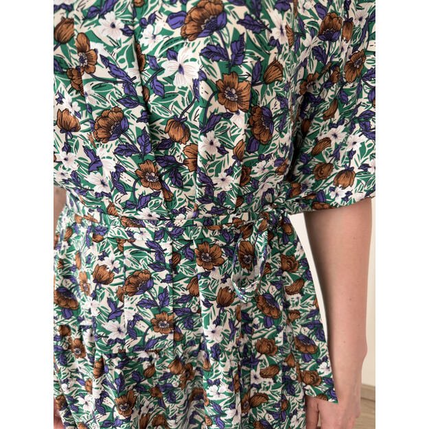 Gėlėta midi suknelė 4