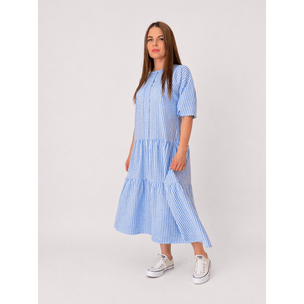 Žydra midi suknelė