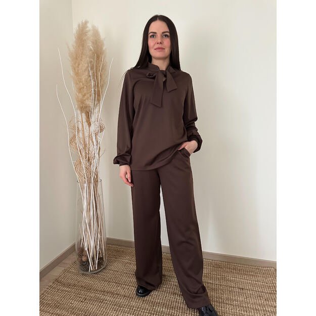 Šokolado spalvos klasikinės kelnės